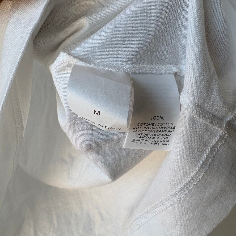 Brunello Cucinelli White Stripe Patterned‎ Crewneck Short Sleeve T-Shirt Size M - Picture 7 of 7
